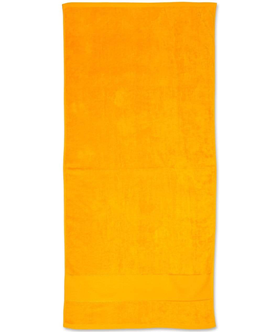 Terry Velour Beach Towel TW04A Work Wear Australian Industrial Wear 75cm x 150cm Gold 